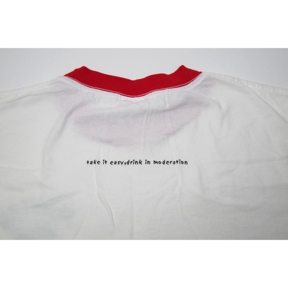 Vintage Malibu Rum Original Ringer T-Shirt Single Stitch Size L Graphic Print - Picture 4 of 6